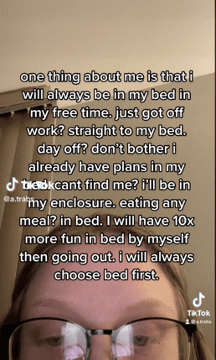 A TikTok rant about staying in bed